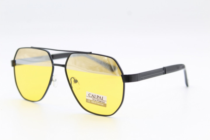 Антифары CAIPAI (POLARIZED) W009 C1 (Черная оправа, заушник чёрный, линзы жёлтые. зеркальные) 62-12-133
