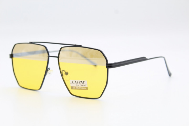 Антифары CAIPAI (POLARIZED) W007 C1 (Черная оправа, заушник чёрный, линзы жёлтые. зеркальные) 63-12-136