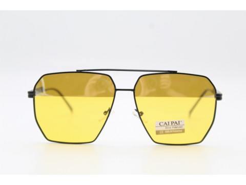 Антифары CAIPAI (POLARIZED) W007 C1 (Черная оправа, заушник чёрный, линзы жёлтые. зеркальные) 63-12-136