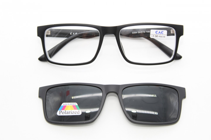 Готовые очки EAE  2294  54-14-145 C1 (c клипоном) насадка черная POLARIZED